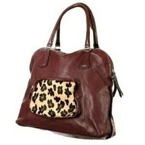 ROSELLA LARGE ITALIAN LEATHER BAG Wine red NWT